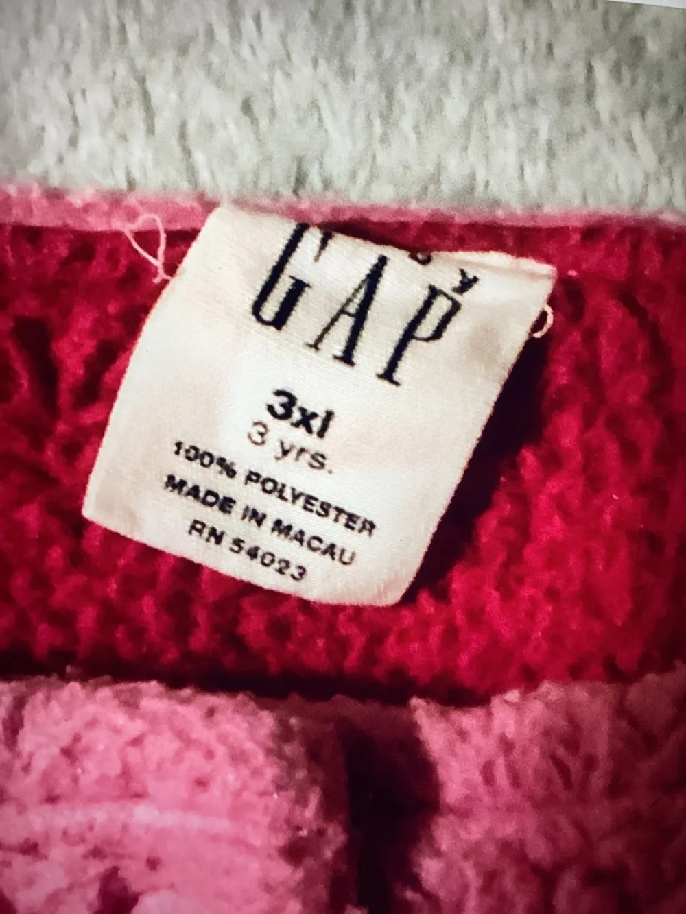 Vintage Baby Gap Cozy Pink Sherpa fleece Toddler Jacket